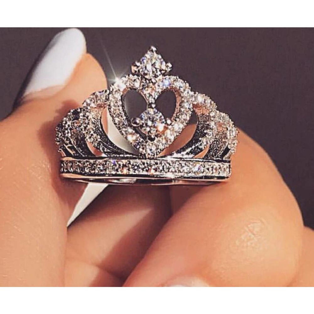 Princess Heart Crown Ring